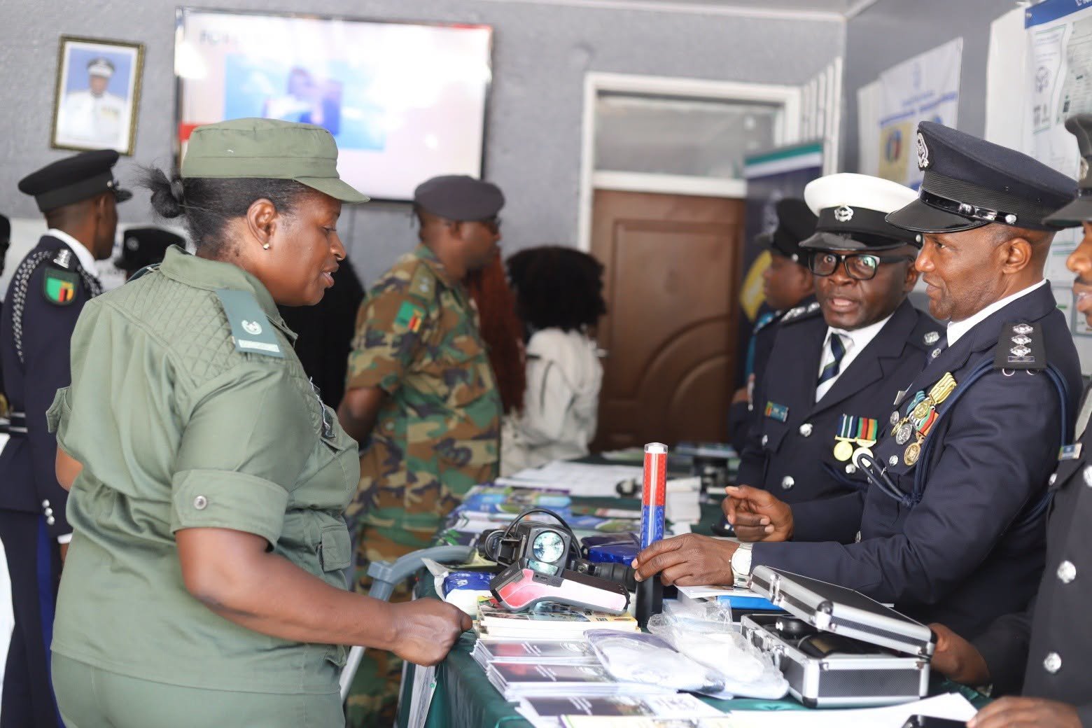 Officers of the Zambia Police Service on parade at an official event